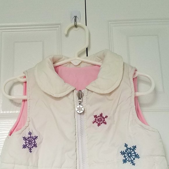 White Toddler Girl Two-Sided Vest 2T - Picture 6 of 7
